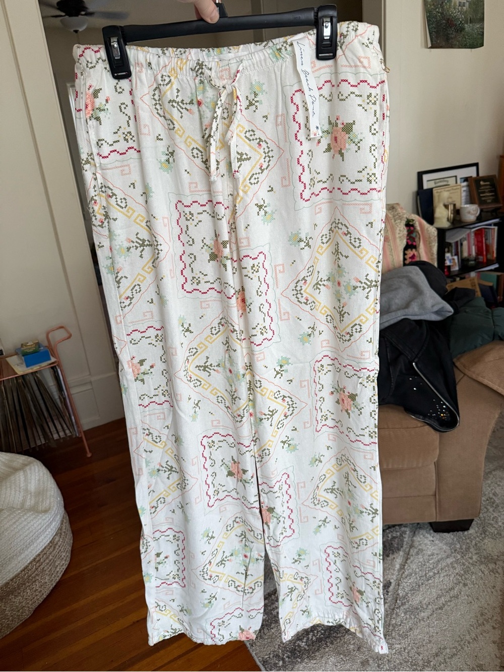 NWT Cali 1850 wide leg linen beach pants / large